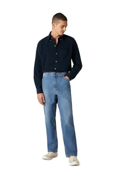 Fortela Allen Workwear Stone Wash Denim Trousers In Blue