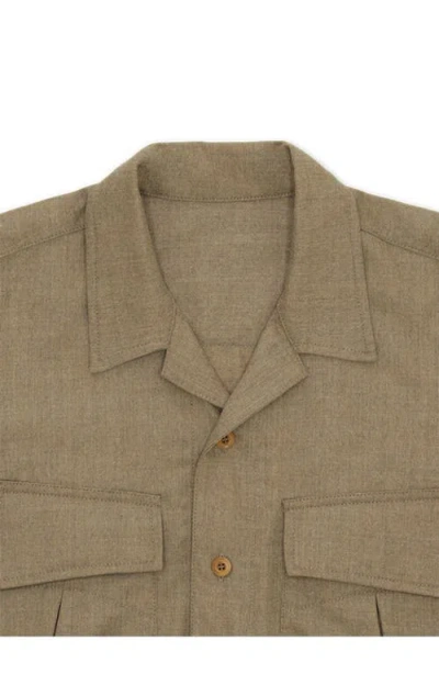 Fortela Fox Virgin Wool Overshirt In Brown