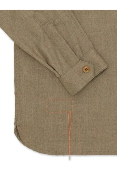 Fortela Fox Virgin Wool Overshirt In Brown