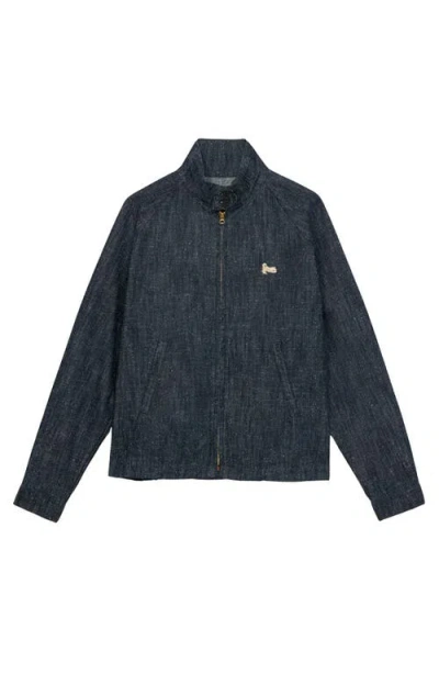 Fortela Carol Indigo Rinse Denim Zip-up Jacket In Blue