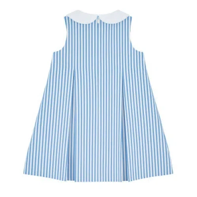 Florence Eiseman Seersucker Dress With Flowers In Blue