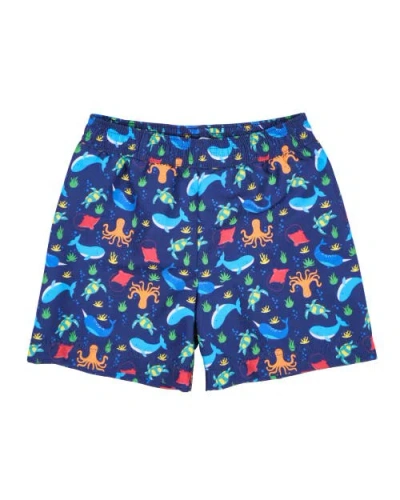 Florence Eiseman Under The Sea Print Swim Trunk In Blue