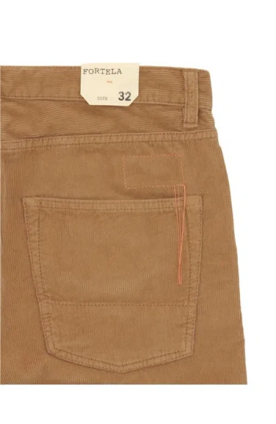 Fortela 965 John 5-pocket Corduroy Trousers In Brown