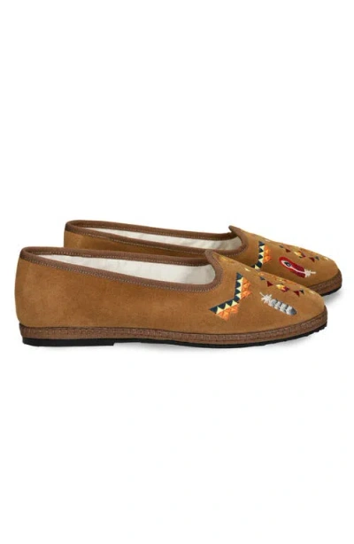 Fortela Frutate Friulane Suede Leather Embroidery In Multi