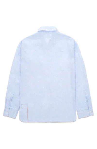 Fortela Work Linen Shirt In Blue