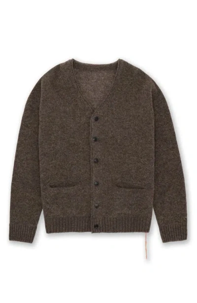 Fortela Edmund Merino Wool Cardigan In Brown