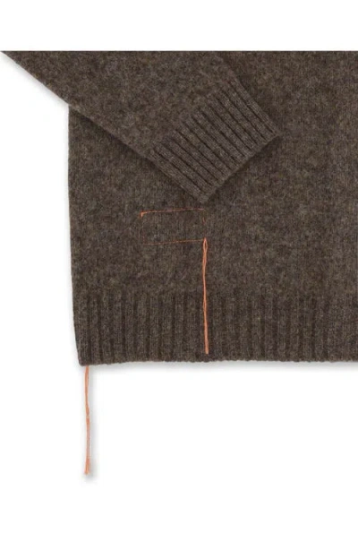 Fortela Edmund Merino Wool Cardigan In Brown