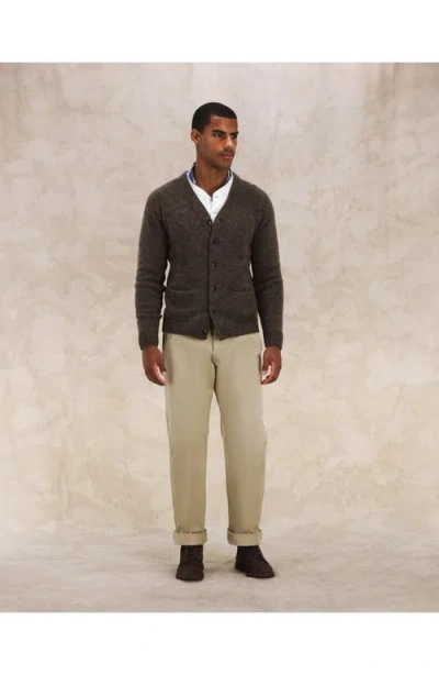 Fortela Edmund Merino Wool Cardigan In Brown