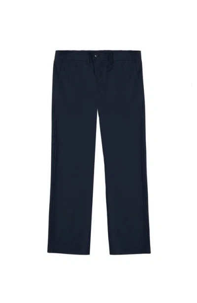 Fortela Reno Herringbone Cotton Trousers In Blue