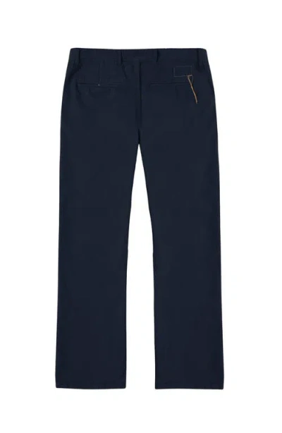 Fortela Reno Herringbone Cotton Trousers In Blue