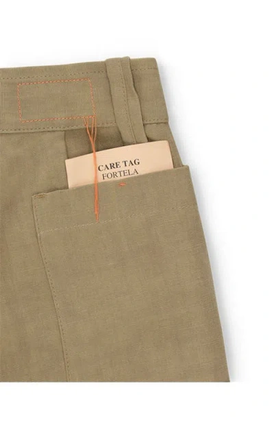 Fortela Bedford Linen Bermuda In Brown