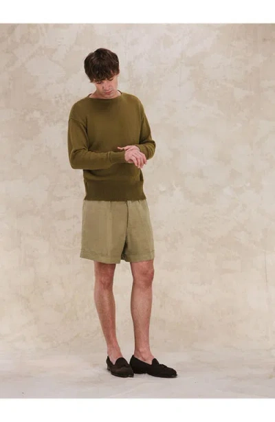 Fortela Bedford Linen Bermuda In Brown