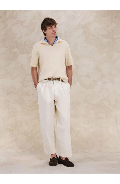 Fortela Newyork Cotton Pleated Trousers In Gray