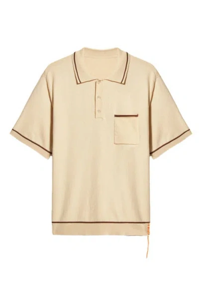 Fortela Herrison Cotton Short Sleeve Polo In Neutral