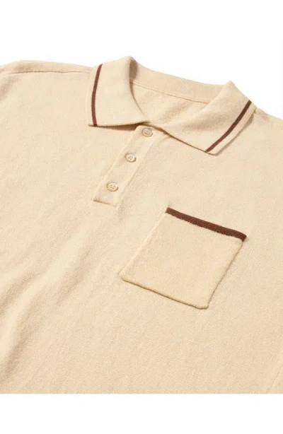 Fortela Herrison Cotton Short Sleeve Polo In Neutral
