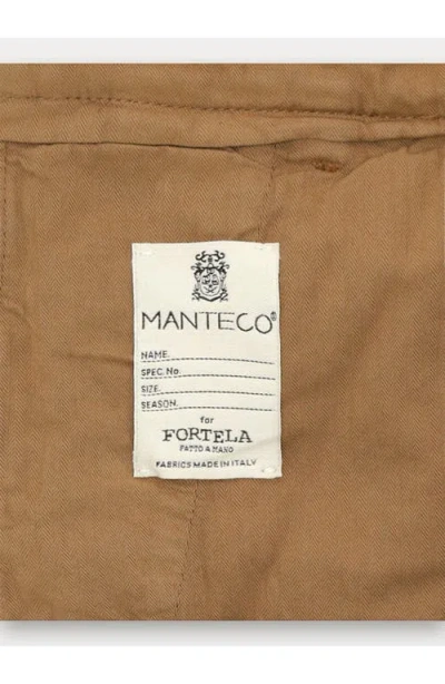 Fortela Beachshort Linen Bermuda Pleated Trousers In Brown