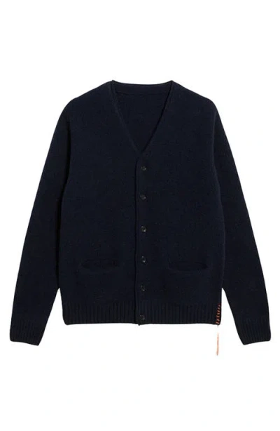 Fortela Edmund Merino Wool Cardigan In Blue