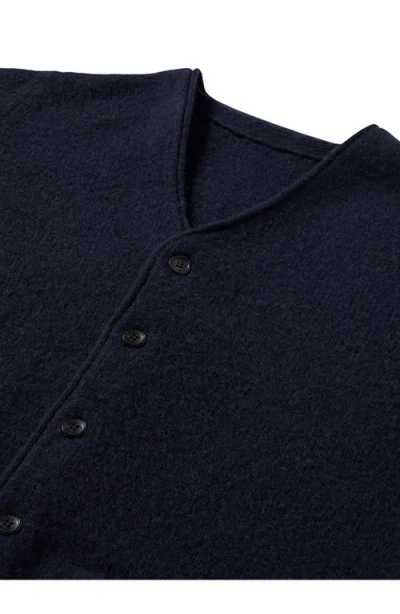 Fortela Edmund Merino Wool Cardigan In Blue