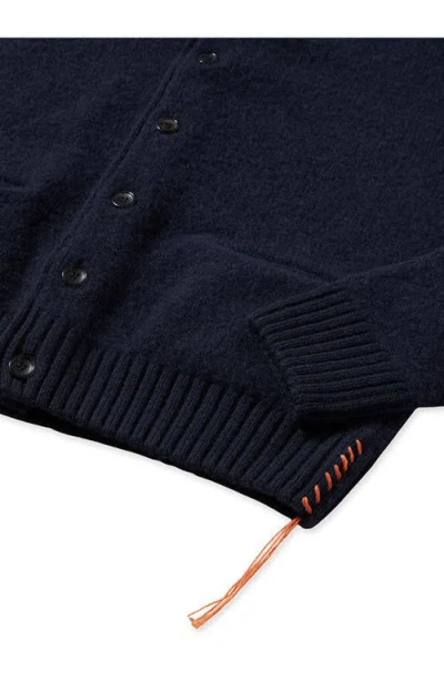 Fortela Edmund Merino Wool Cardigan In Blue