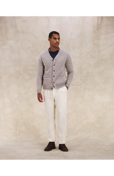 Fortela Edmund Merino Wool Cardigan In Neutral