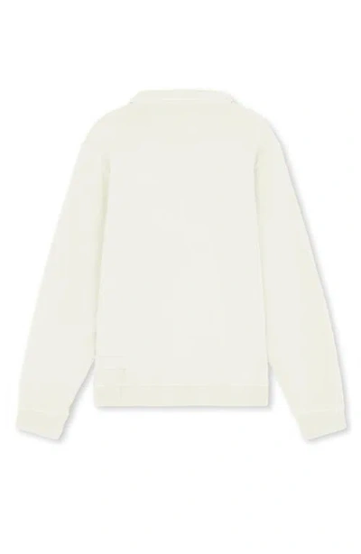 Fortela Hunting Long Sleeve Fleece Jersey Polo Shirt In White