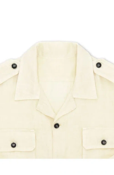 Fortela Bonnie Military Linen Shirt In Neutral