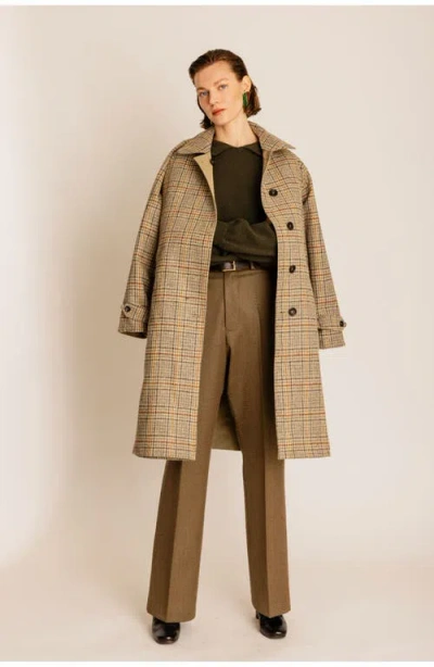 Fortela Stanford Reversible Wool Coat In Multi