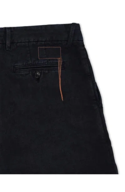 Fortela Beachshort Linen Bermuda Pleated Trousers In Blue