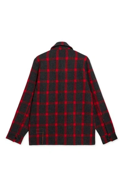 Fortela Steck Wool Check Overshirt In Black