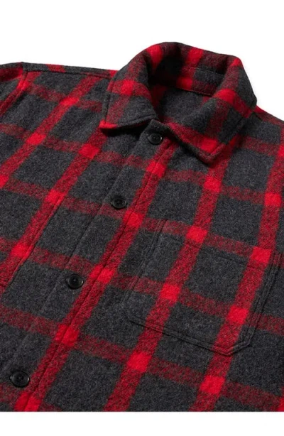 Fortela Steck Wool Check Overshirt In Black