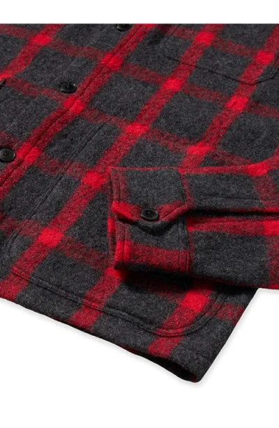 Fortela Steck Wool Check Overshirt In Black