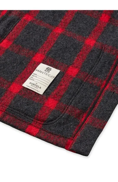 Fortela Steck Wool Check Overshirt In Black