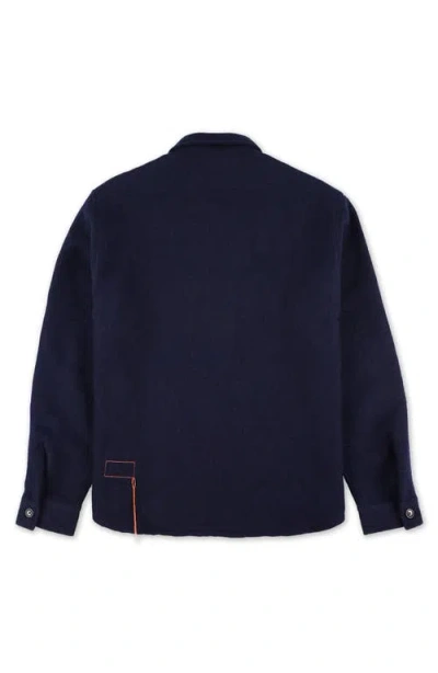 Fortela Kenny Wool Overshirt In Blue