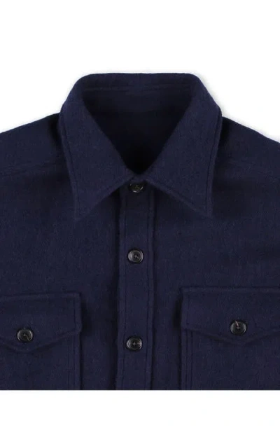 Fortela Kenny Wool Overshirt In Blue