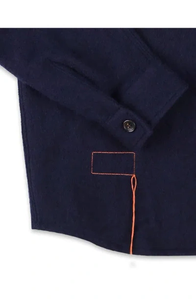 Fortela Kenny Wool Overshirt In Blue