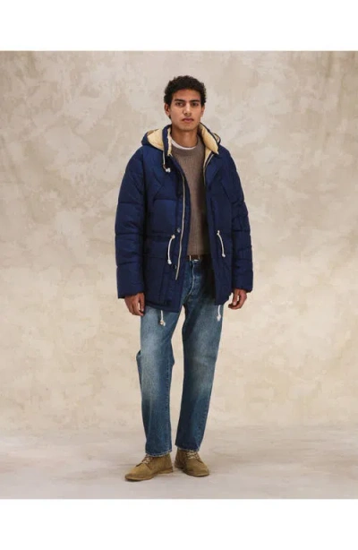 Fortela Hickory Padded Anorak Jacket In Blue