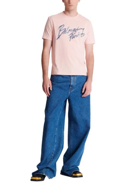 Balmain Printed Cotton T-shirt In Multi