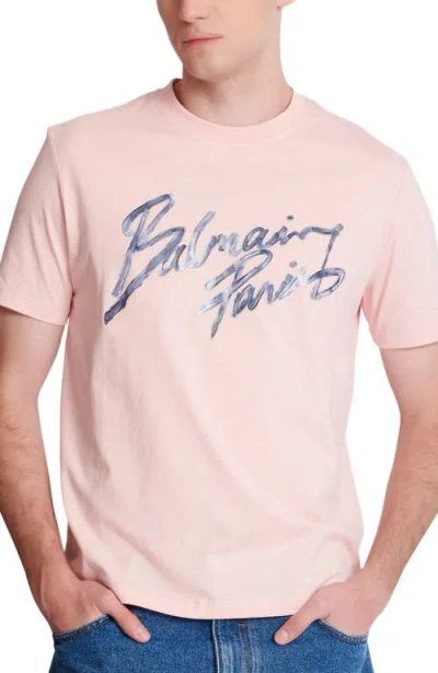 Balmain Printed Cotton T-shirt In Multi