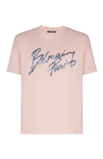 Balmain Printed Cotton T-shirt In Multi