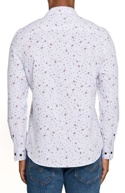 Construct Wreath And Ornament Woven Long Sleeve Basic In White