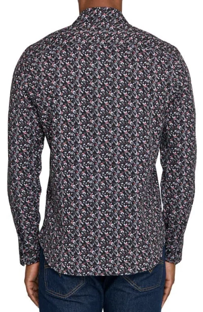Construct Berry Leaves Woven Long Sleeve Basic In Animal Print
