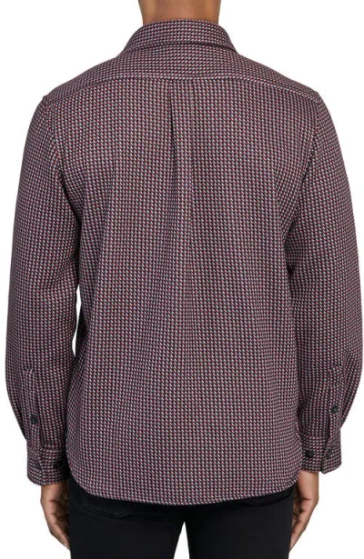 Construct Houndstooth Geo Shirt Jacket In Brown