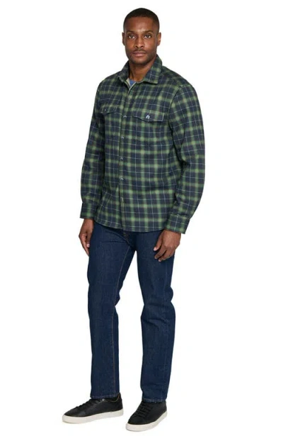 Construct Plaid Shirt Jacket In Green