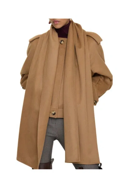 Burberry Detachable Scarf Cashmere Jacket In Brown