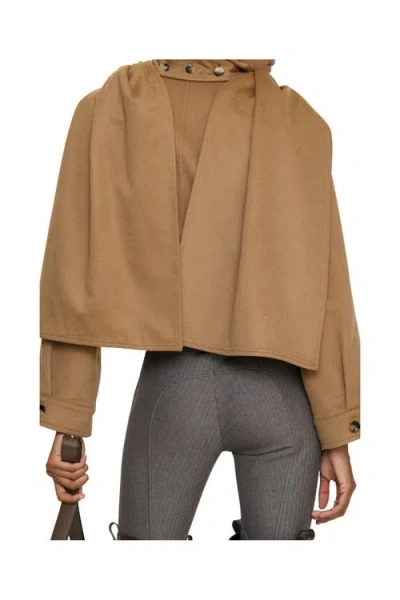 Burberry Detachable Scarf Cashmere Jacket In Brown