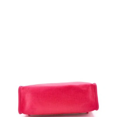 Pre-owned Hermes  Hermes Herbag Zip Berline Vache Canvas And Leather 31 In Pink