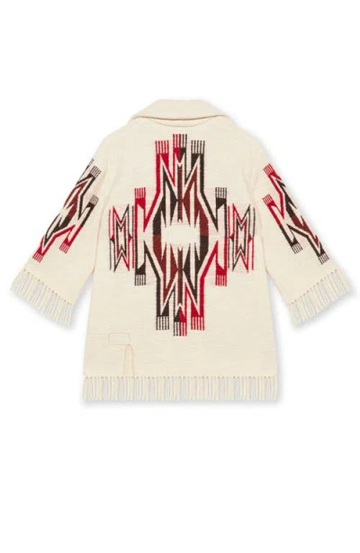 Fortela Freya Navajo Wool Blend Cardigan In White