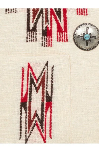 Fortela Freya Navajo Wool Blend Cardigan In White