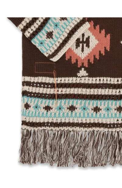 Fortela Lilly Navajo Alpaca And Cotton Cardigan In Brown