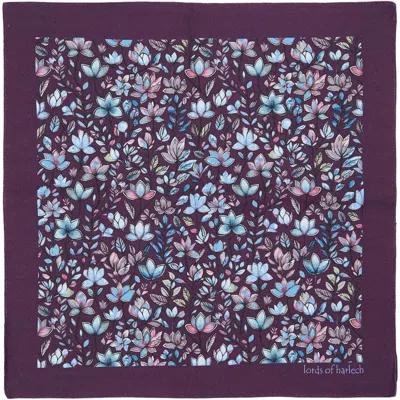 Lords Of Harlech Hudson Merino Wool Handkerchief Pocket Square In Multi